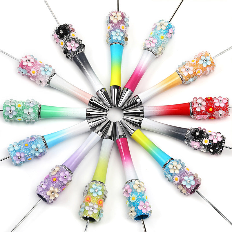 【DPC】10 pcs Beadable Pen - Diy Beads Creative Flowers Full of Stars Sanding Pen Handmade Diy Beading pen